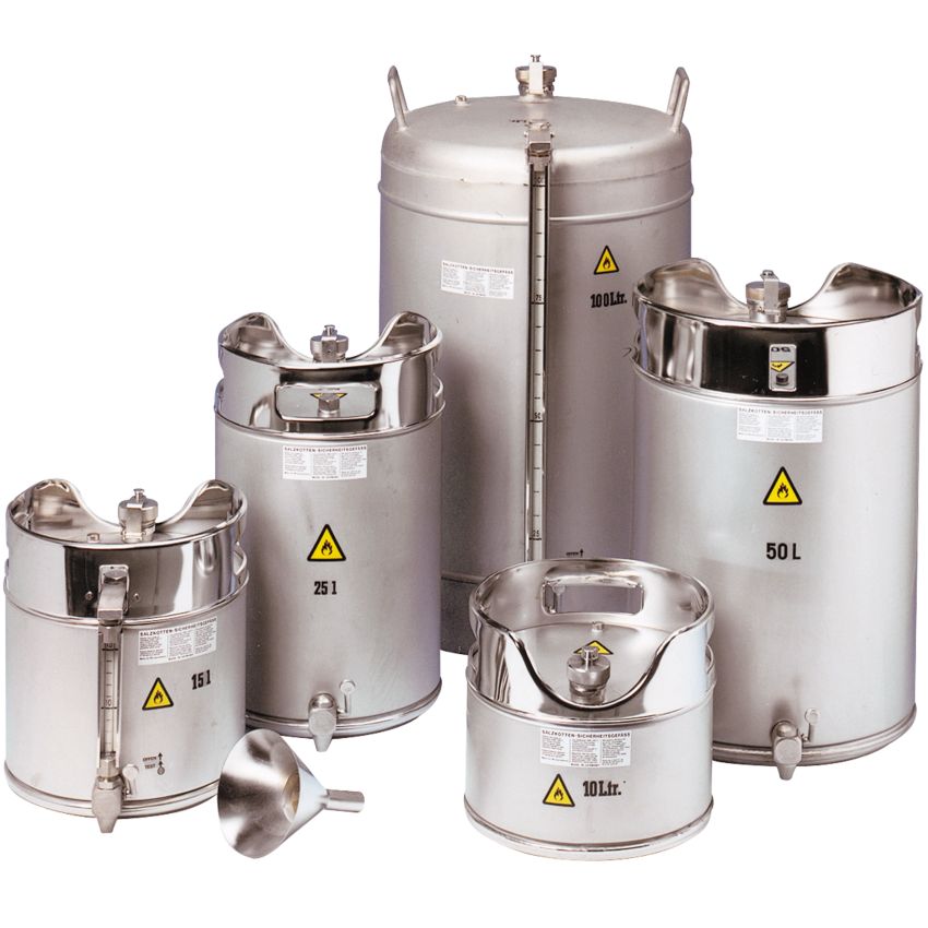 Fût de sécurité avec robinet pour produits inflammables et explosifs
