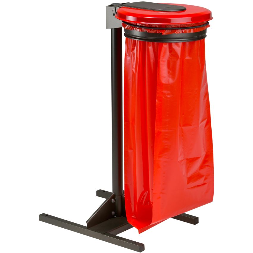 Support de sac sur pied acier avec couvercle, 110 litres Rossignol