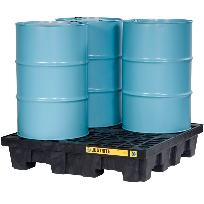 Bac de rétention polyéthylène éco-conçu 4 fûts, 276 litres Justrite EcoPolyblend