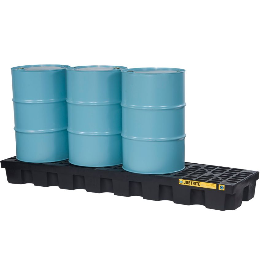 Bac de rétention polyéthylène éco-conçu 4 fûts, 284 litres Justrite EcoPolyblend