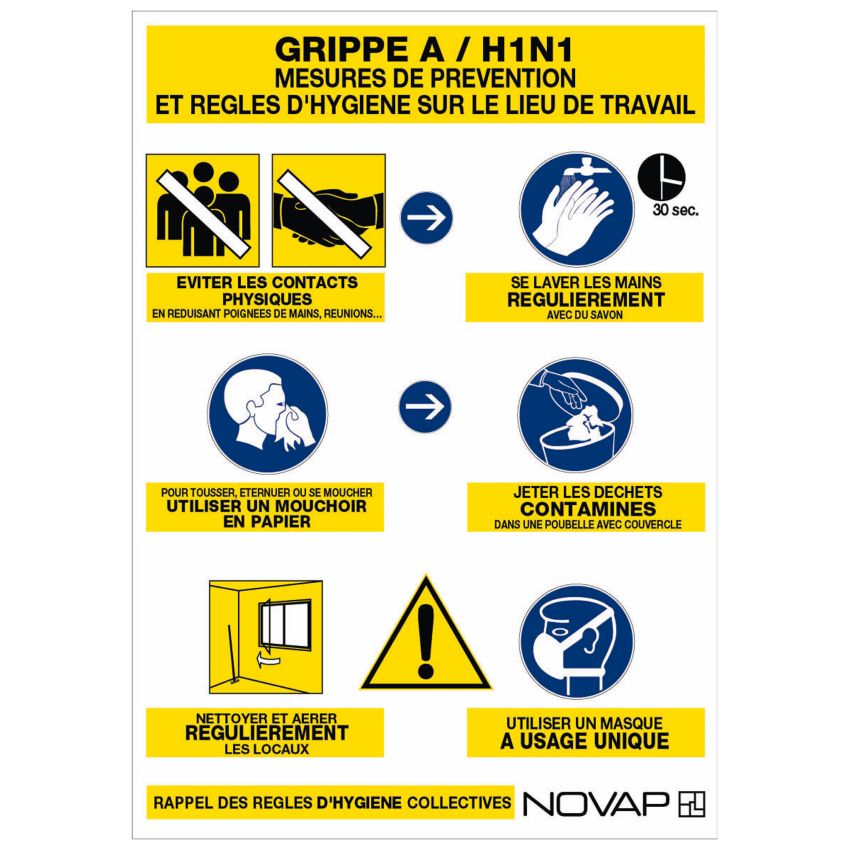 EN PROMO ! <strong>Panneau d'information</strong> rigide spécial grippe A / H1N1