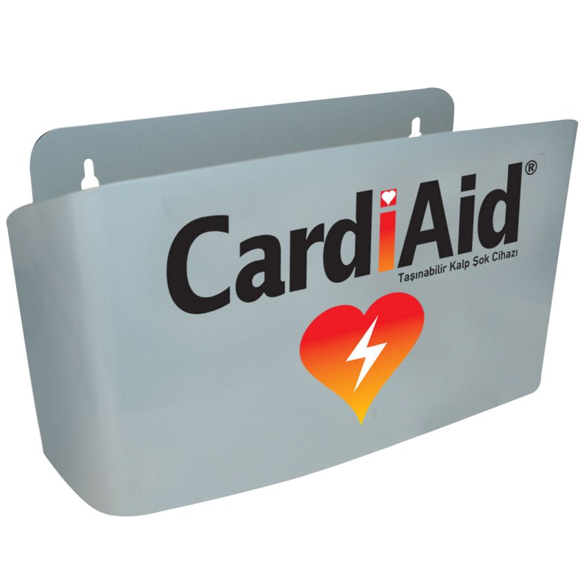Support mural en métal pour défibrillateur CardiAid® avec housse de rangement CardiAid