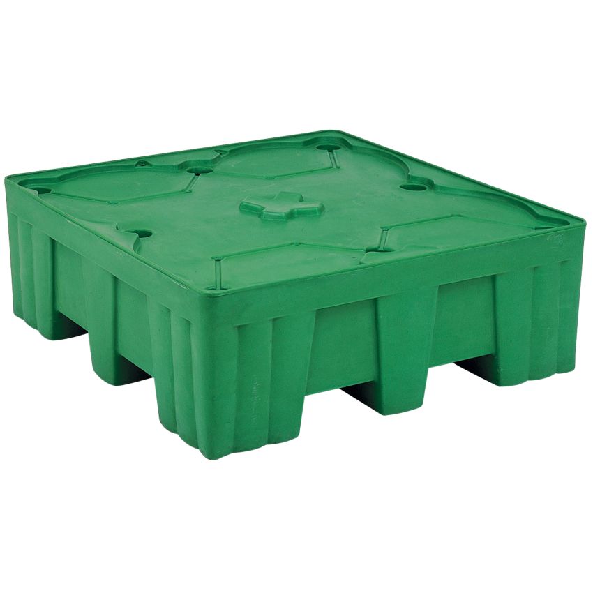 Palette de rétention polyéthylène 4 fûts, 445 litres Linpac Allibert