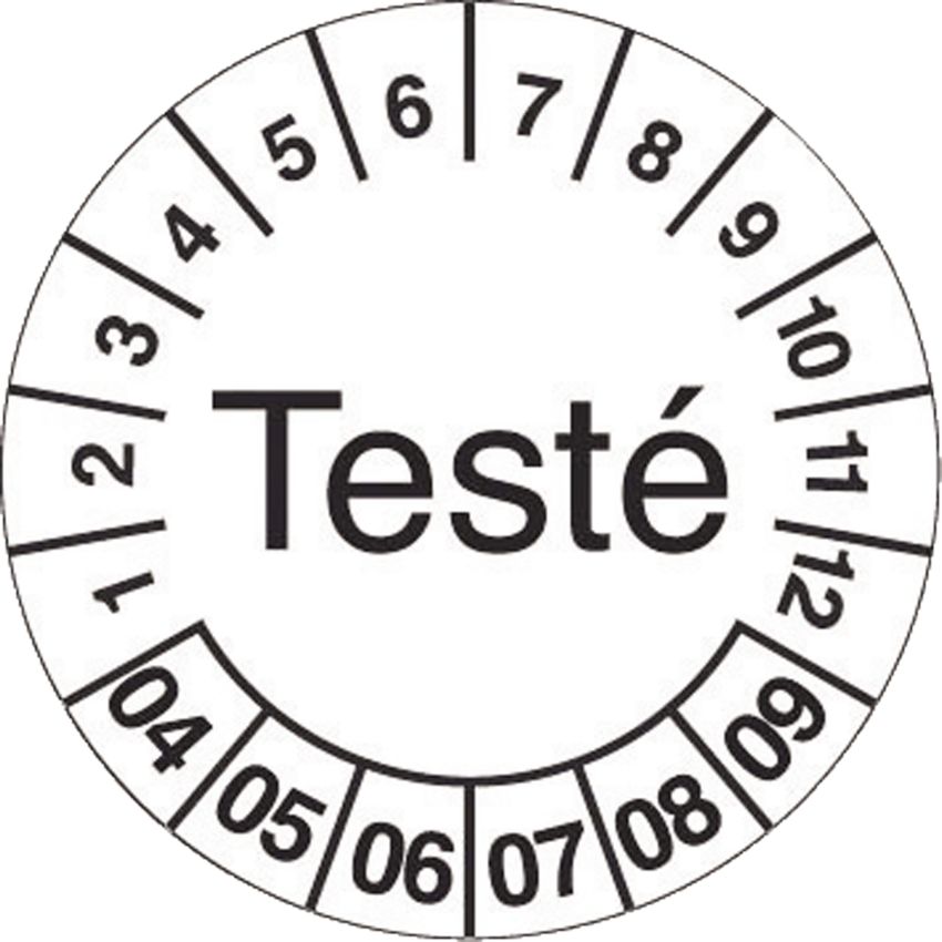 Pastilles calendrier autoadhésives Testé Brady