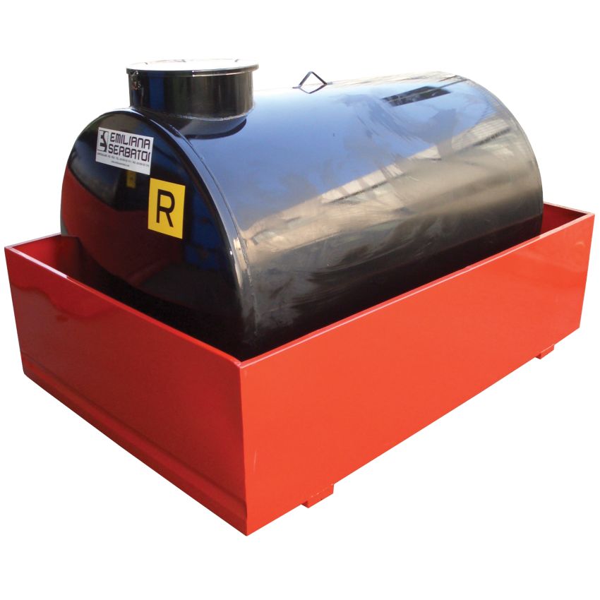 Cuve de stockage acier pour huiles usagées avec rétention, 1100 L Emiliana Serbatoi