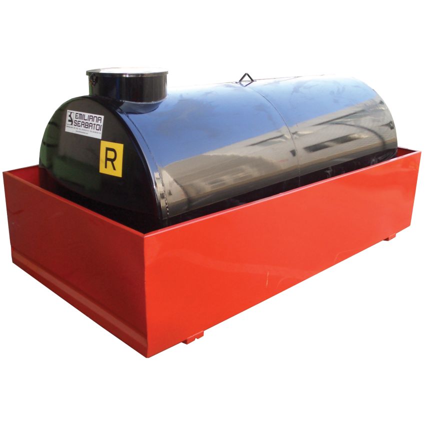 Cuve de stockage acier pour huiles usagées avec rétention, 2200 L Emiliana Serbatoi