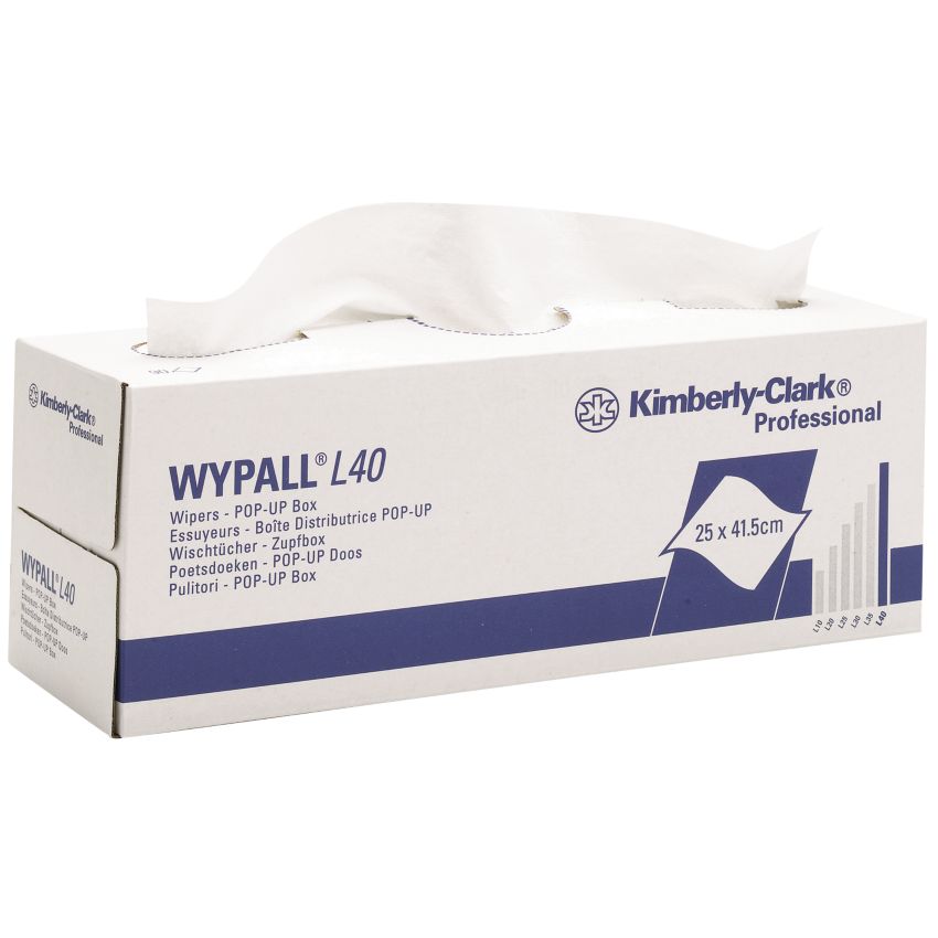 Chiffons blancs Wypall L40 pour essuyage délicat Kimberly-Clark