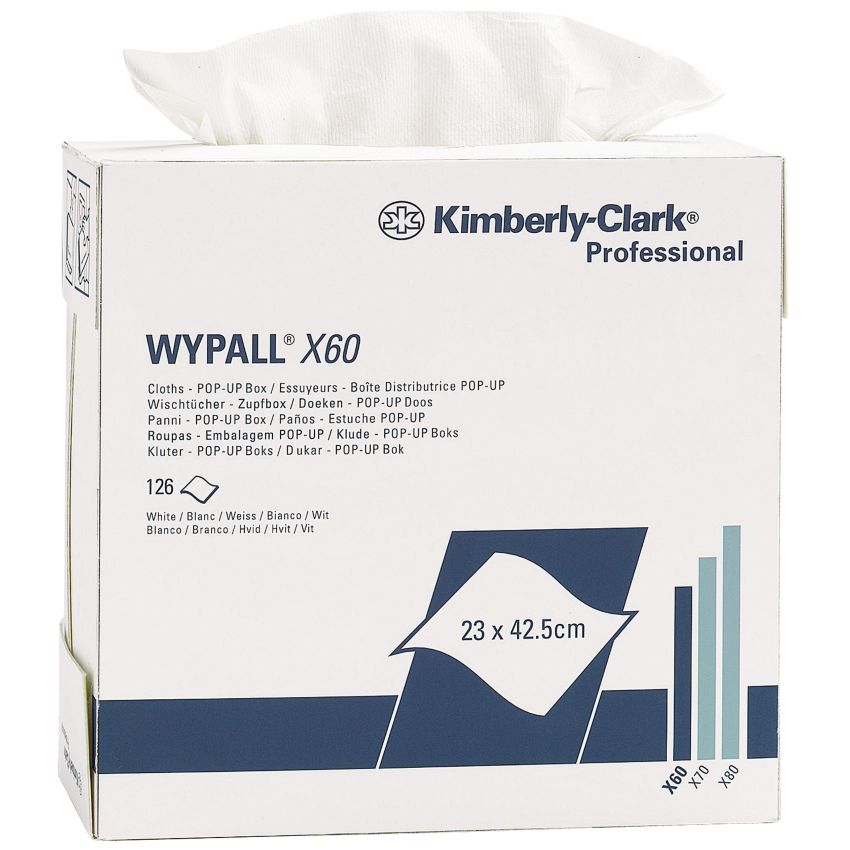 Chiffons blancs Wypall® X60 pour essuyage courant Kimberly-Clark
