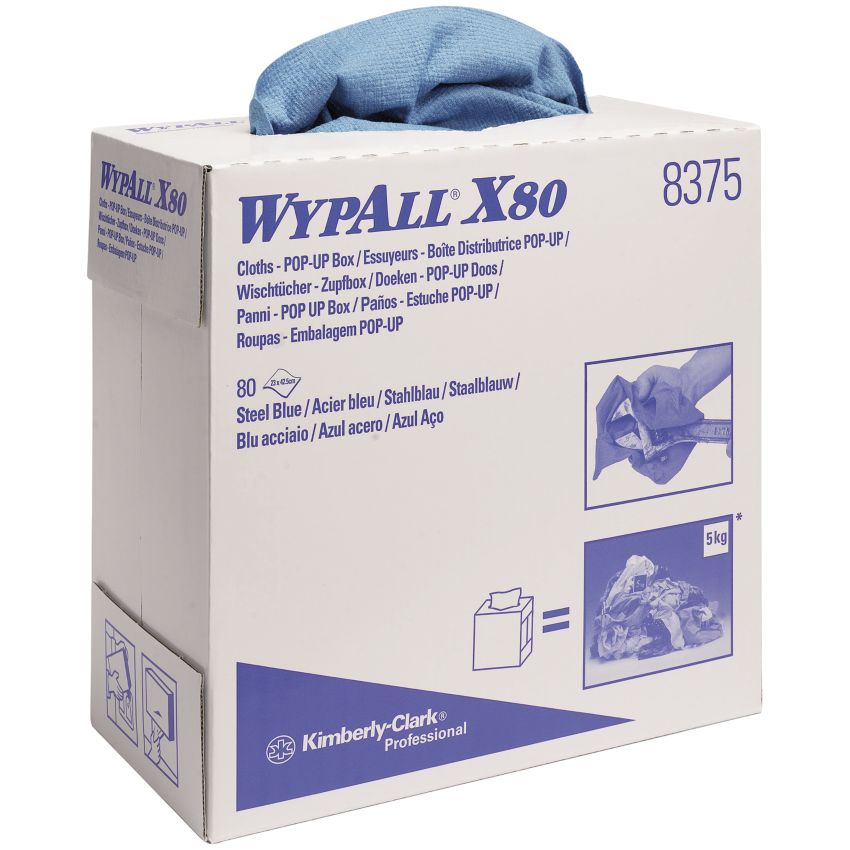 Chiffons bleus Wypall® X80 pour essuyage difficile Kimberly-Clark