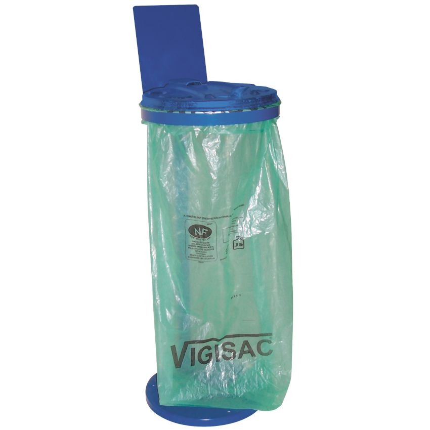 Support de sac acier sur socle avec plaque d'identification 110 litres VAR