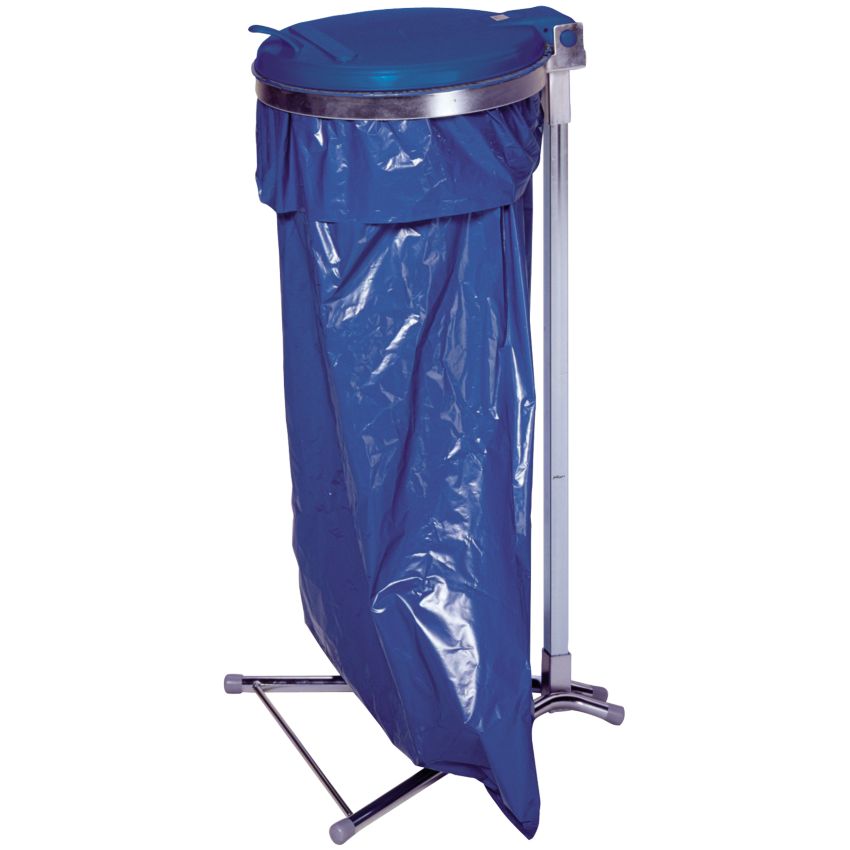 Support de sac sur pied acier avec couvercle 110 litres VAR