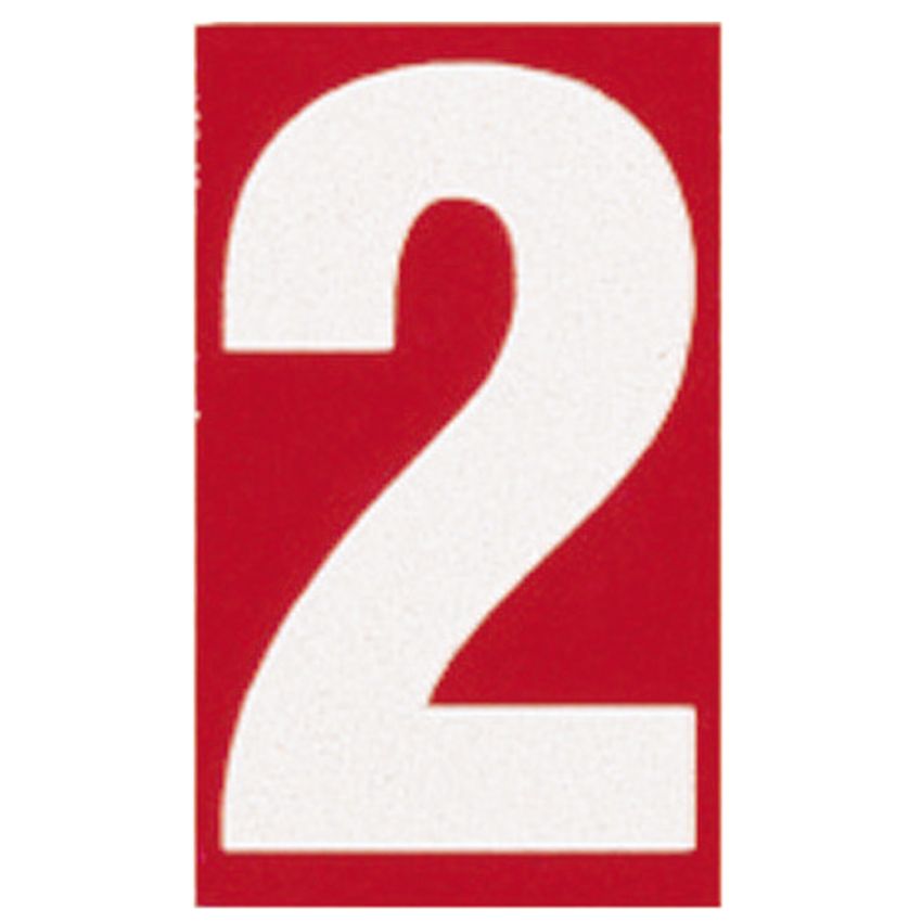 EN PROMO ! Chiffre imprimé blanc sur fond rouge, 50 x 30 mm