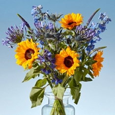 Sunflower & Agapanthus Thistle Bouquet                                                                                          