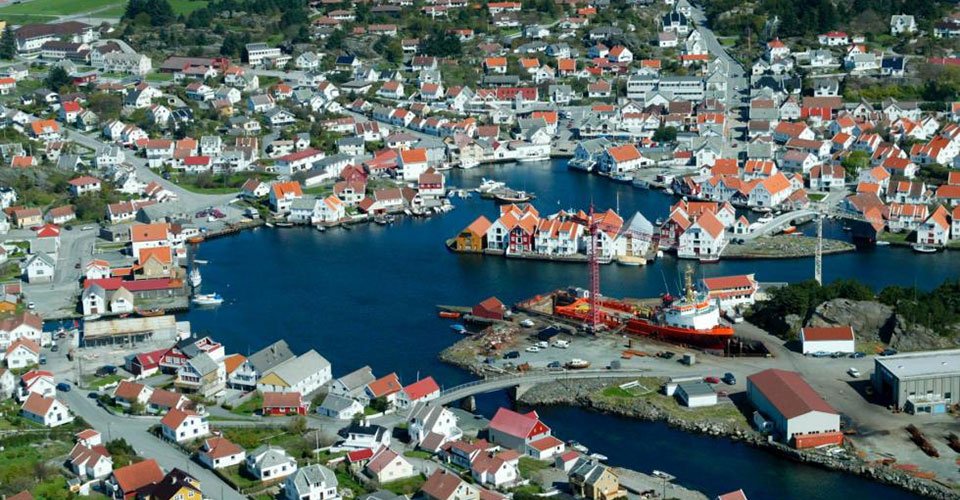 Helikopterflug über Haugesund 