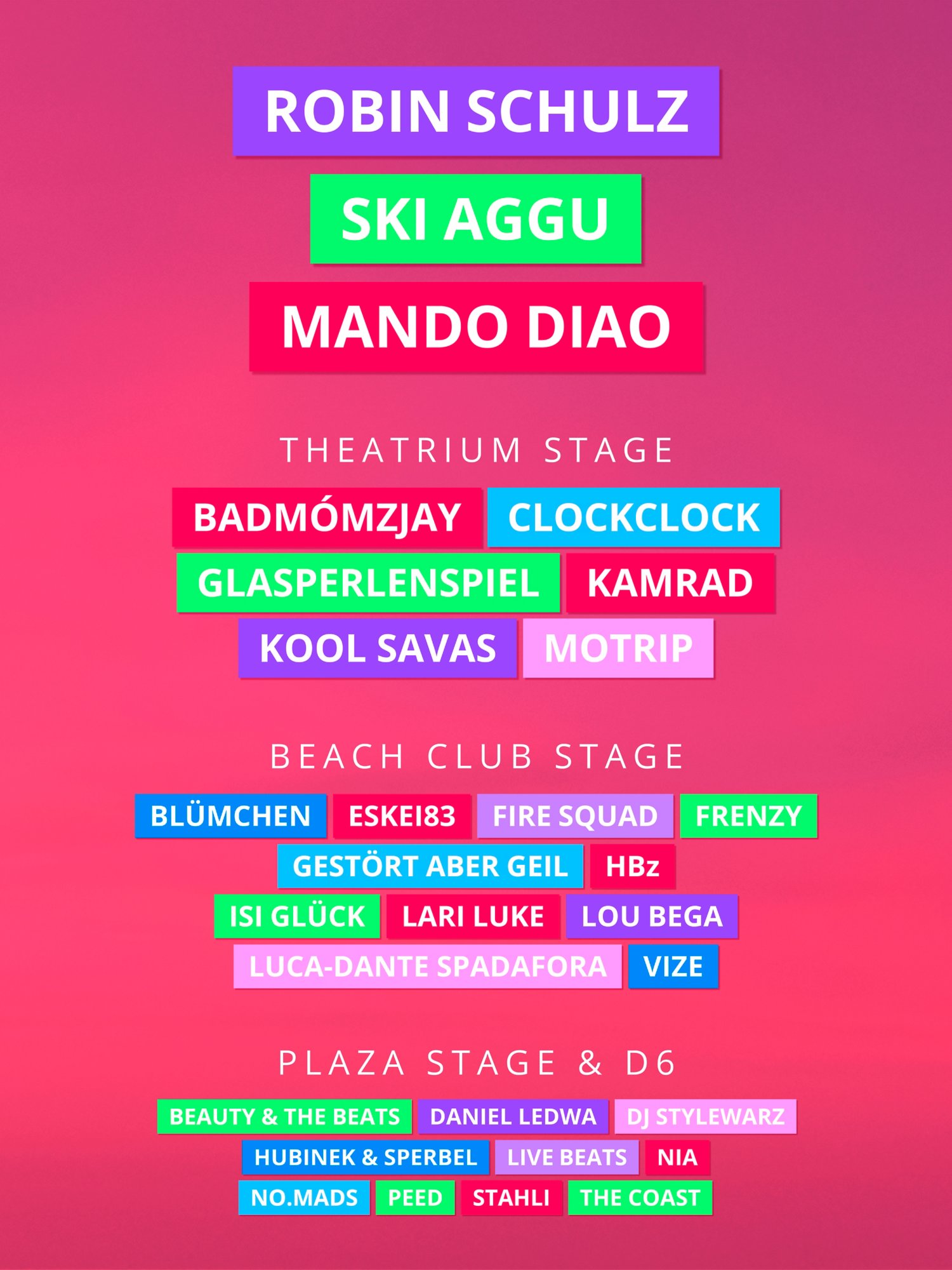 Line-up FESTIVAL Cruise 2025