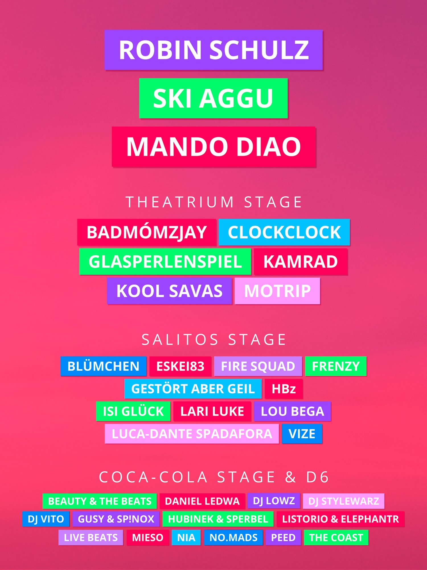 Line-up FESTIVAL Cruise 2025