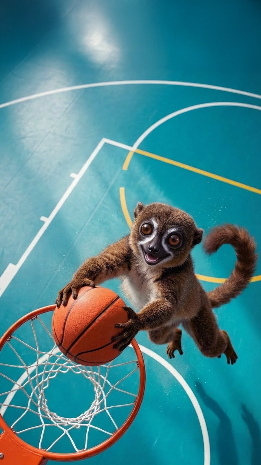 Matti der Maki spielt Basketball