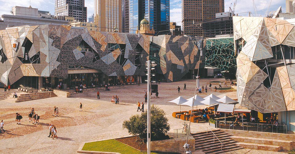Aerial view of Federation Square