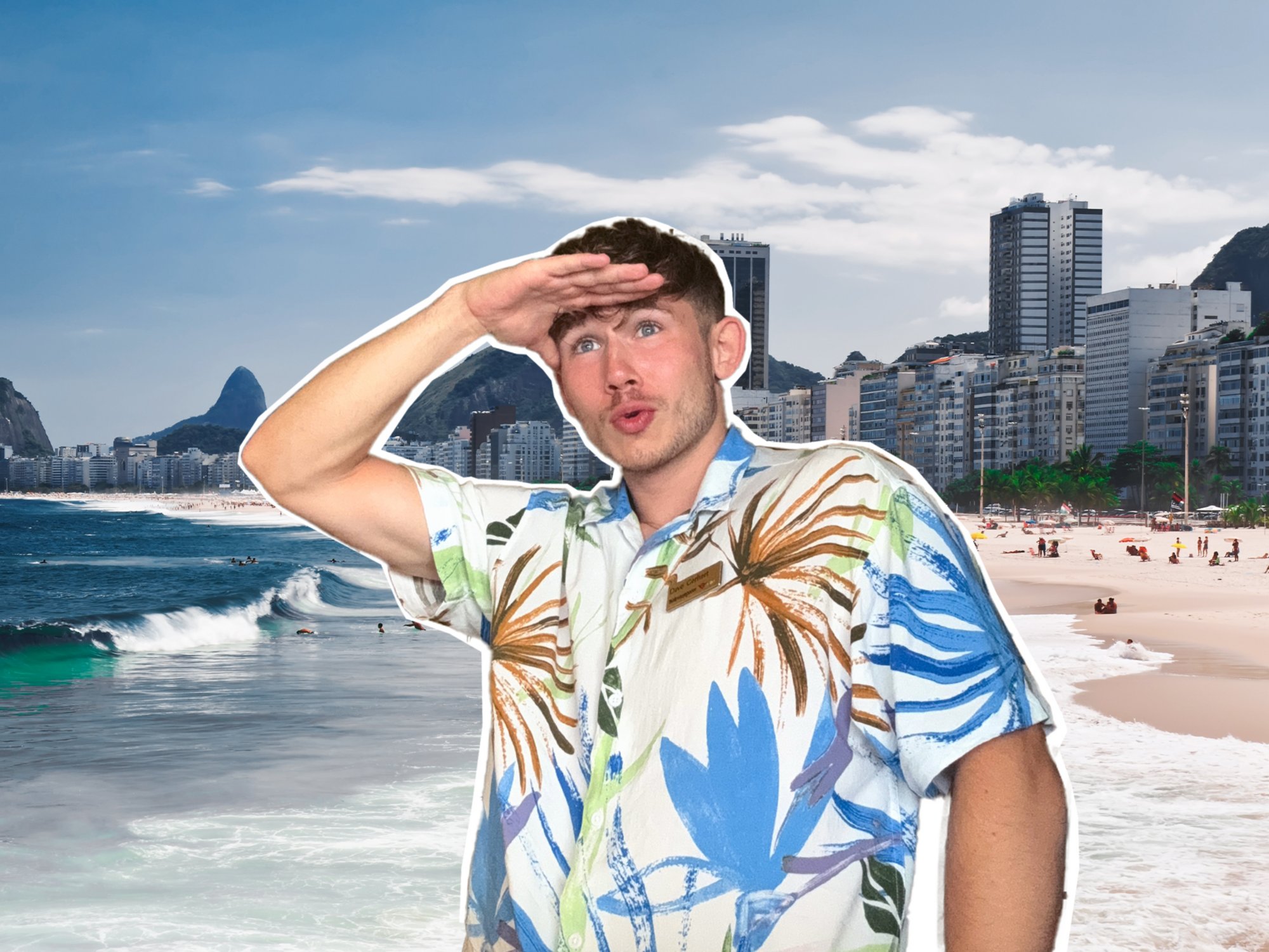 Weltreisereporter Dave an der Copacabana