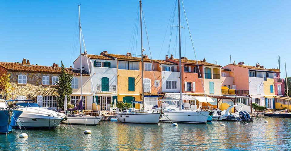 Colorful Houses And Boats In Port Grimaud-France