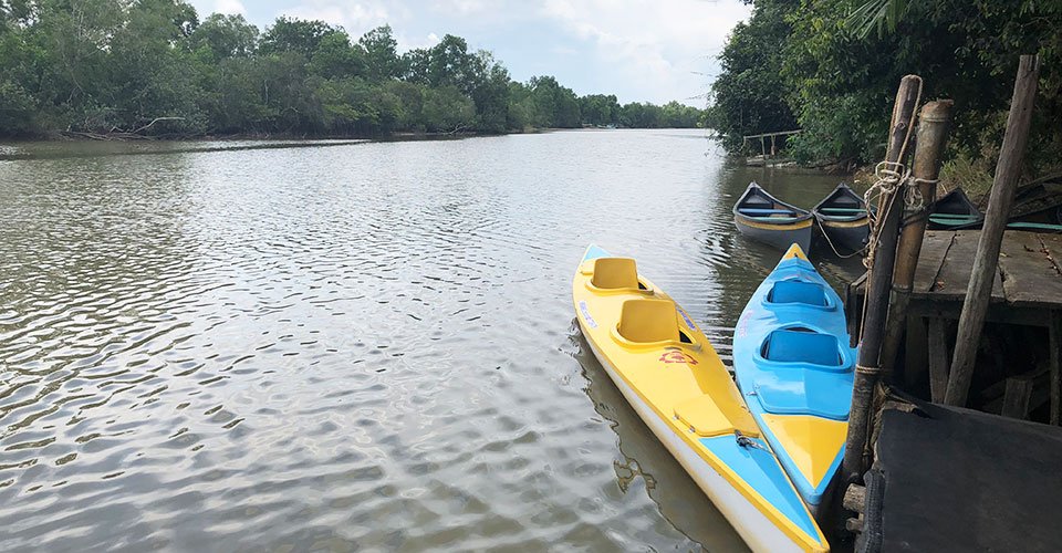 Mit dem Kajak auf dem Cua Can Fluss, Pfefferfarm und vietnamesischer Kaffee