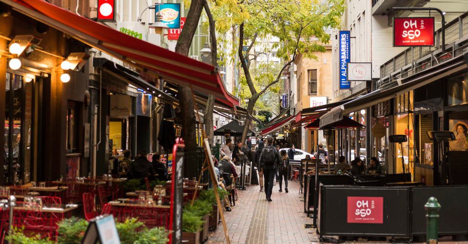 Outdoor arcade in central Melbourne