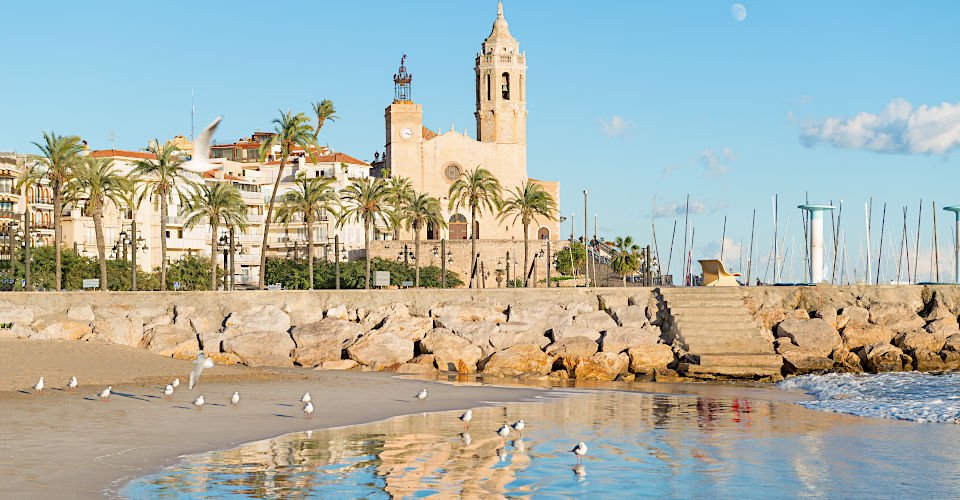 Details of the Church of St. Bartholomew and Santa Tecla in Sitges (Spain)