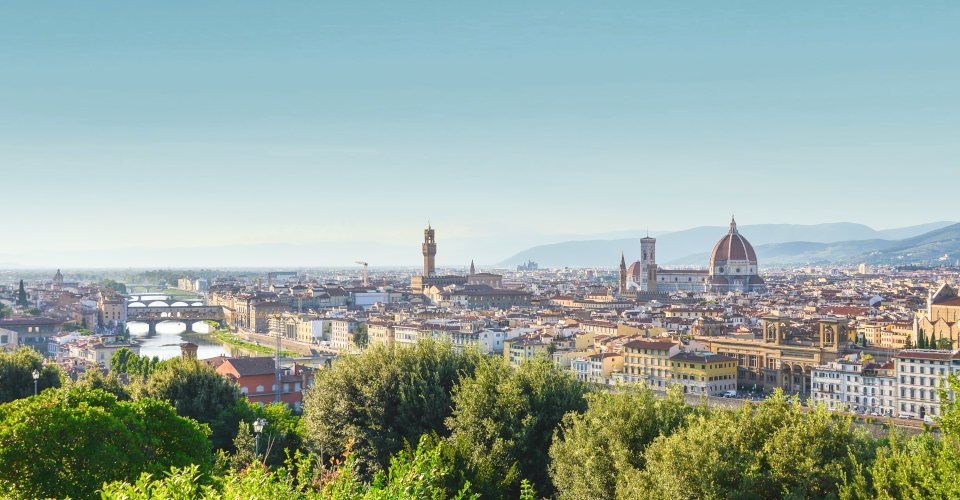 Florence (Italy) - The capital of Renaissance's art and Tuscany region. The landscape from Piazzale Michelangelo terrace.