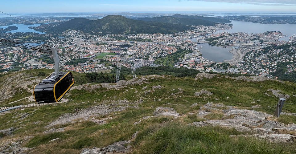 Mit der Seilbahn auf den Berg Ulriken