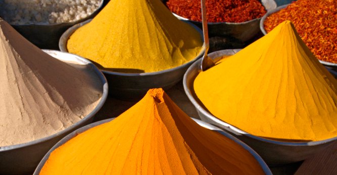 Spices in a bazaar Assuan Egypt
