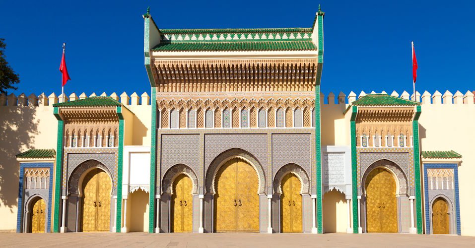 Golden doors of Dar el Makhzen, Royal Palace in Fes, Morocco