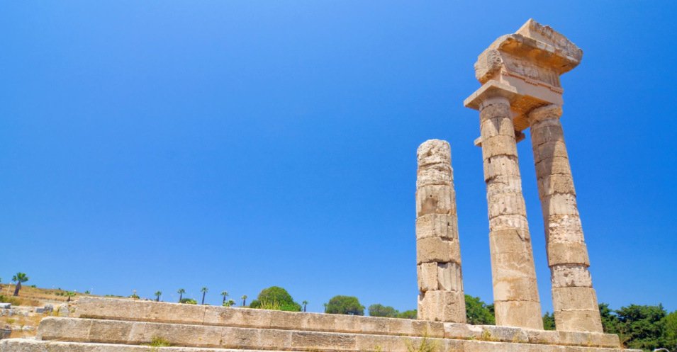 Acropolis of Rhodes at Monte Smith on the Island of Rhodes Greece.