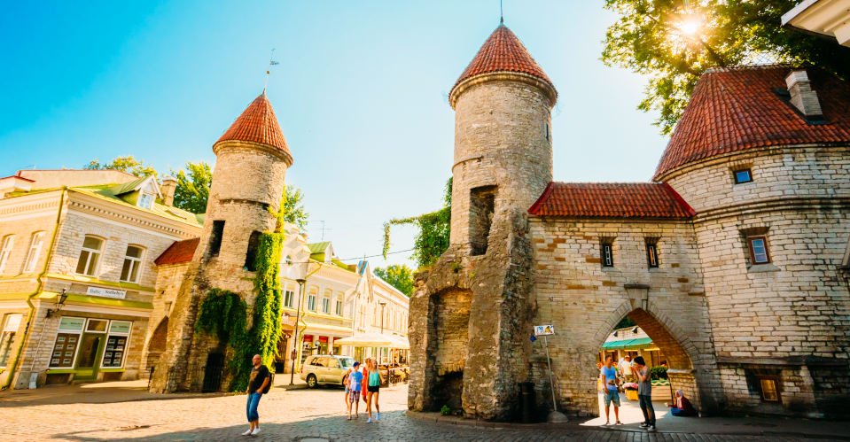 TALLINN, ESTONIA - JULY 26: Famous Viru Gate - Part Old Town Architecture Estonian Capital On July 26, 2014 In Tallinn. Viru Gates were built in the 14thC, still standing today.; Shutterstock ID 217817677; Purchase Order: -