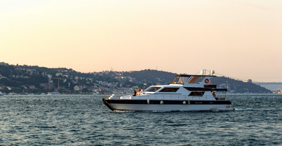 Yacht in bosphorus, Istanbul. Turkey.