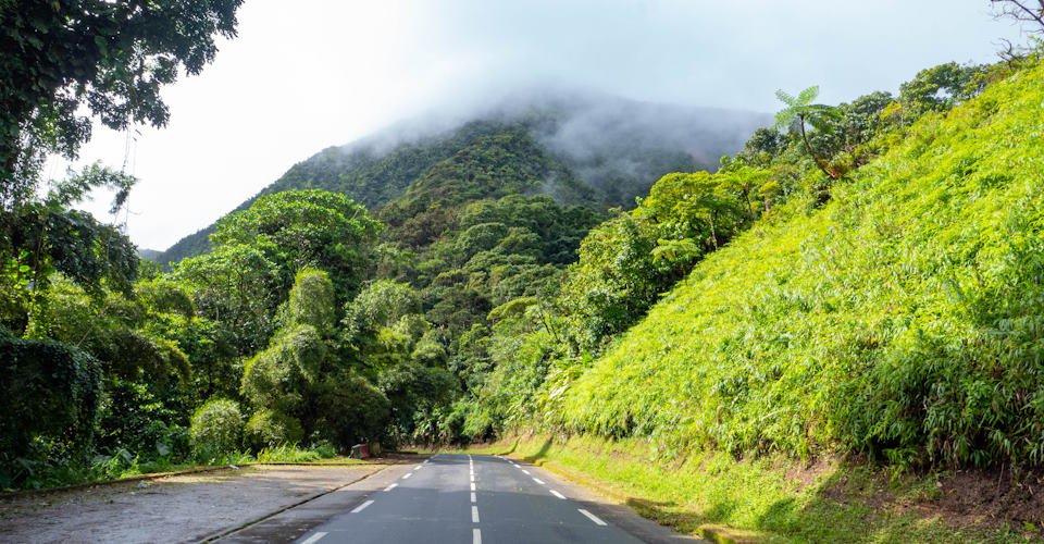 Route of the trace. 29 kilometers long in Martinique.