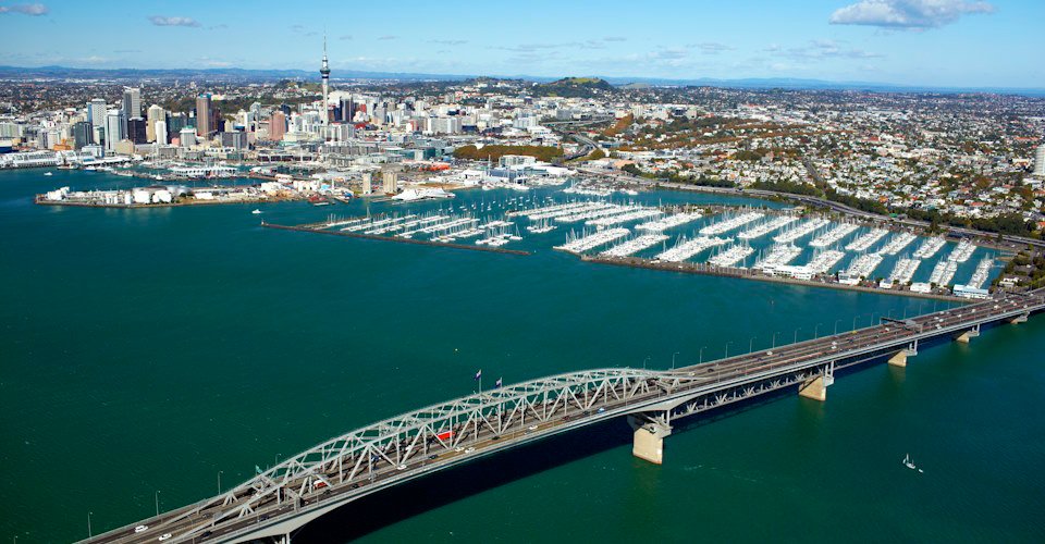Auckland city, Westhaven Marina and harbour view, Auckland, New Zealand