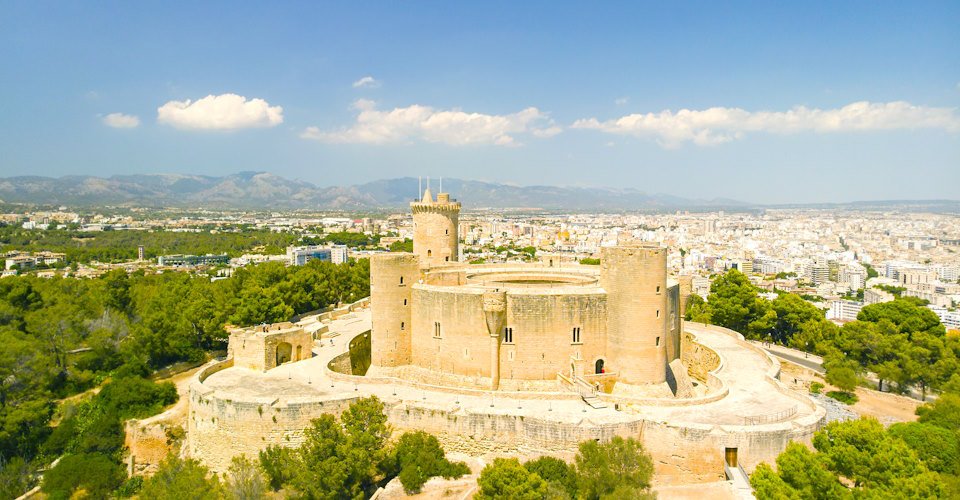 Bellver castle. Landscape of Palma city. Palma de Mallorca, Balearic Islands