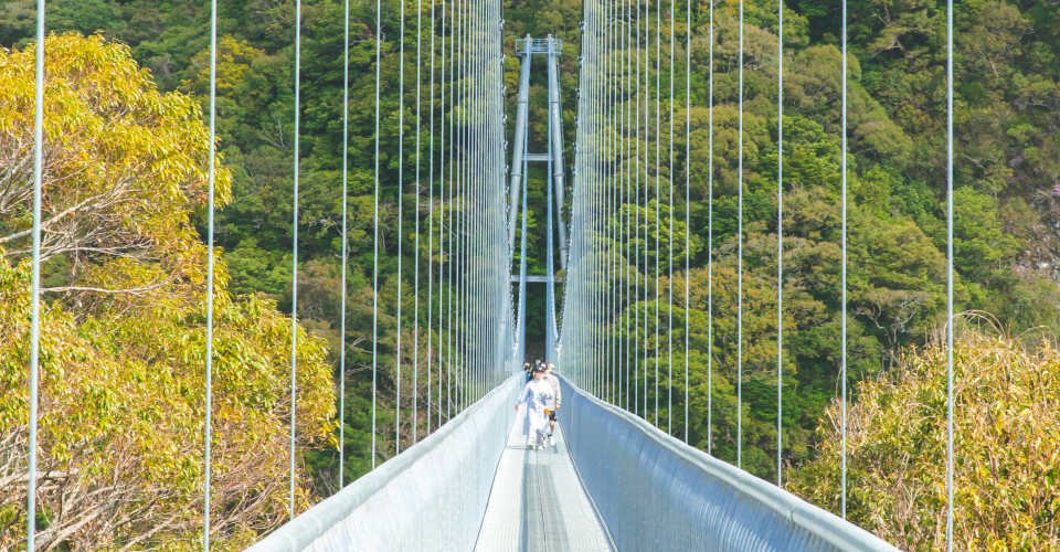 Aya Teruha Hängebrücke und Insel Aoshima