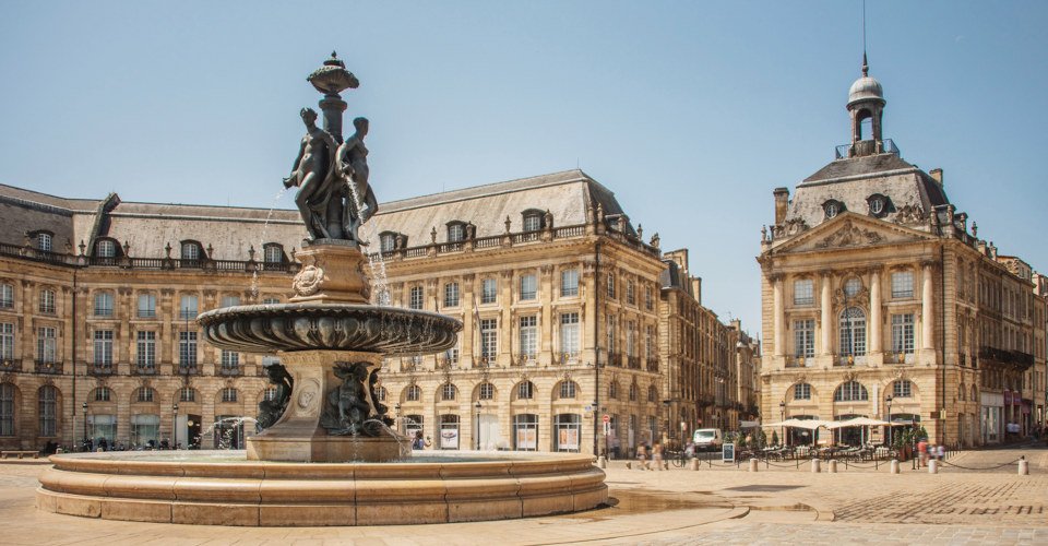 Place de la Bourse, one of the most famous landmarks in Bordeaux, France.