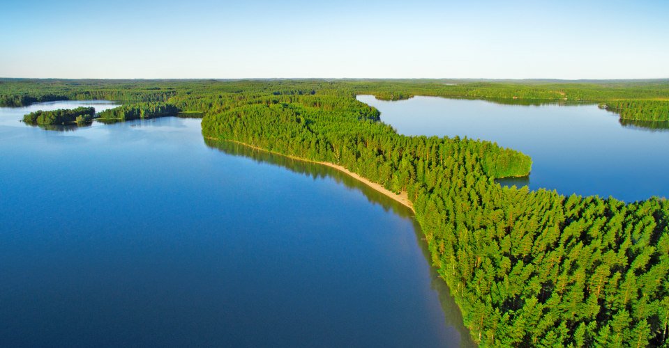 Beautiful unspoiled lake landscape in Finland.