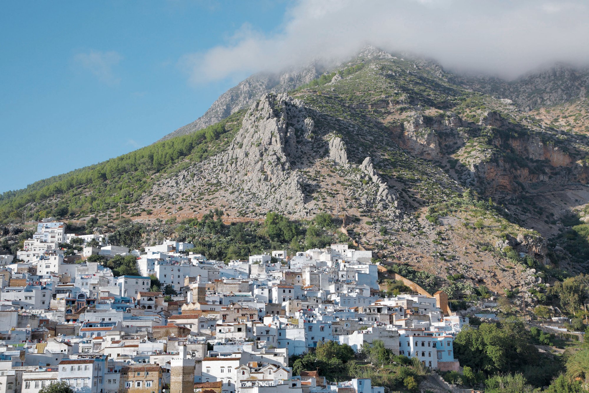 B67MK2 Panoramic view of medina, town of Chefchaouen, Morocco, Africa. Image shot 2008. Exact date unknown.