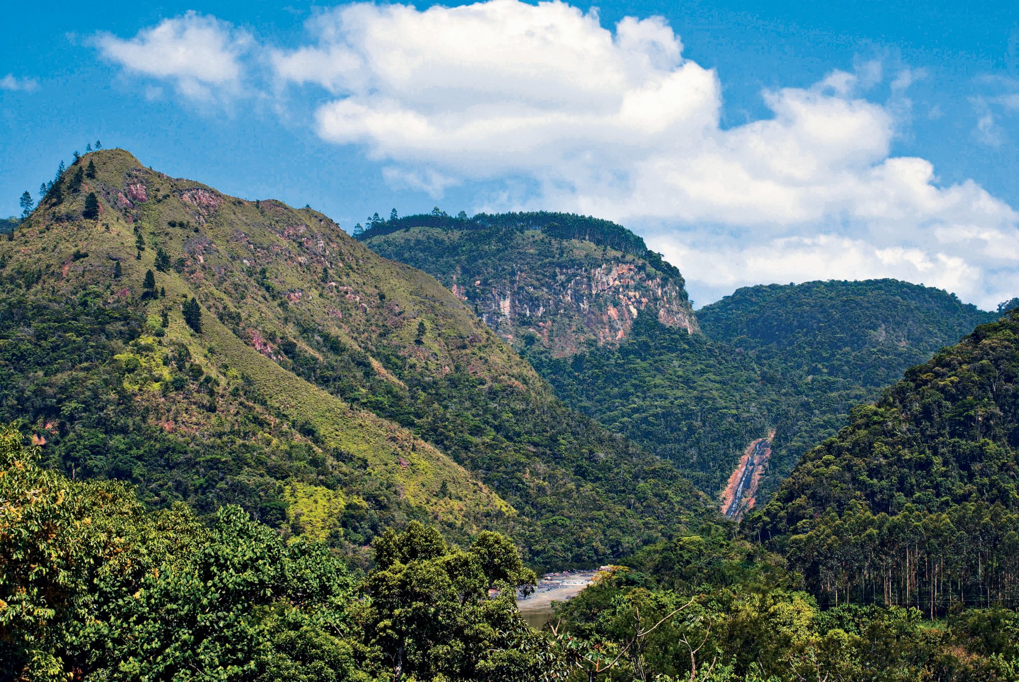 B4TRR1 Landscape in the middle valley of the Itajai River Santa Catarina Brazil