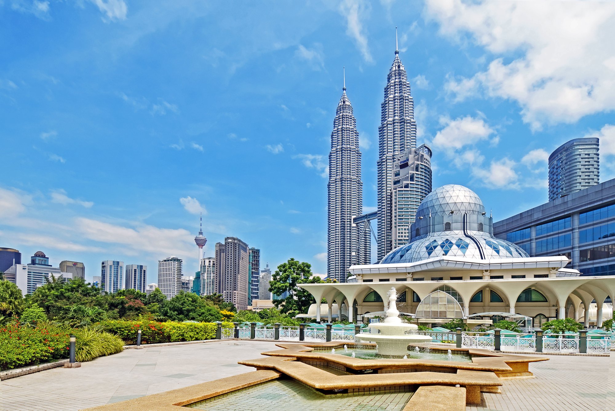 Petronas Towers and Masjid Al-syakirin mosque