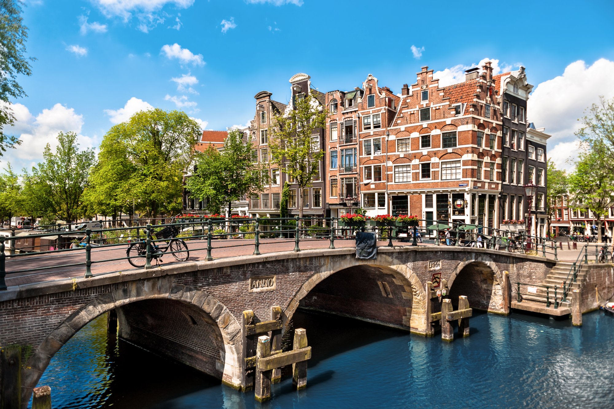 Amsterdam Leaning Buildings and Canals