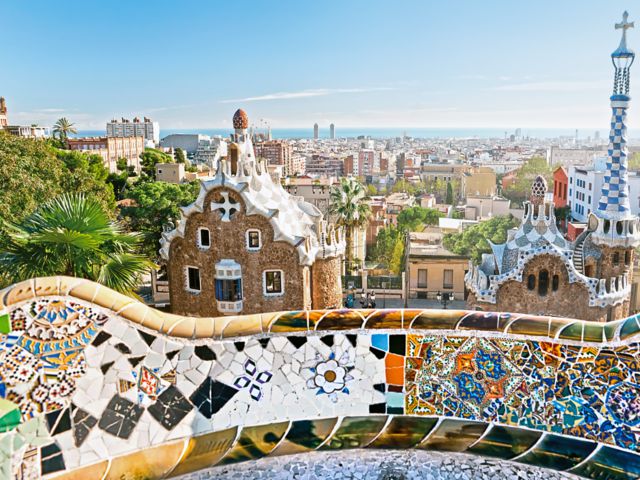 Park Guell in Barcelona, Spain.