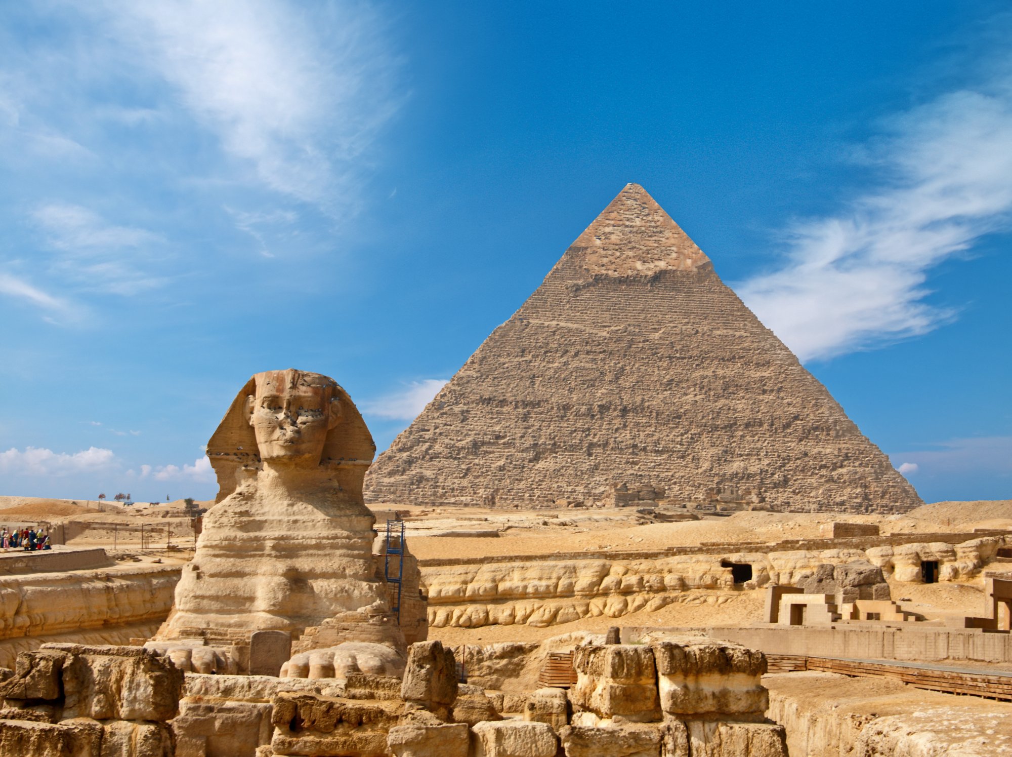 Sphinx and the Great pyramid in Egypt