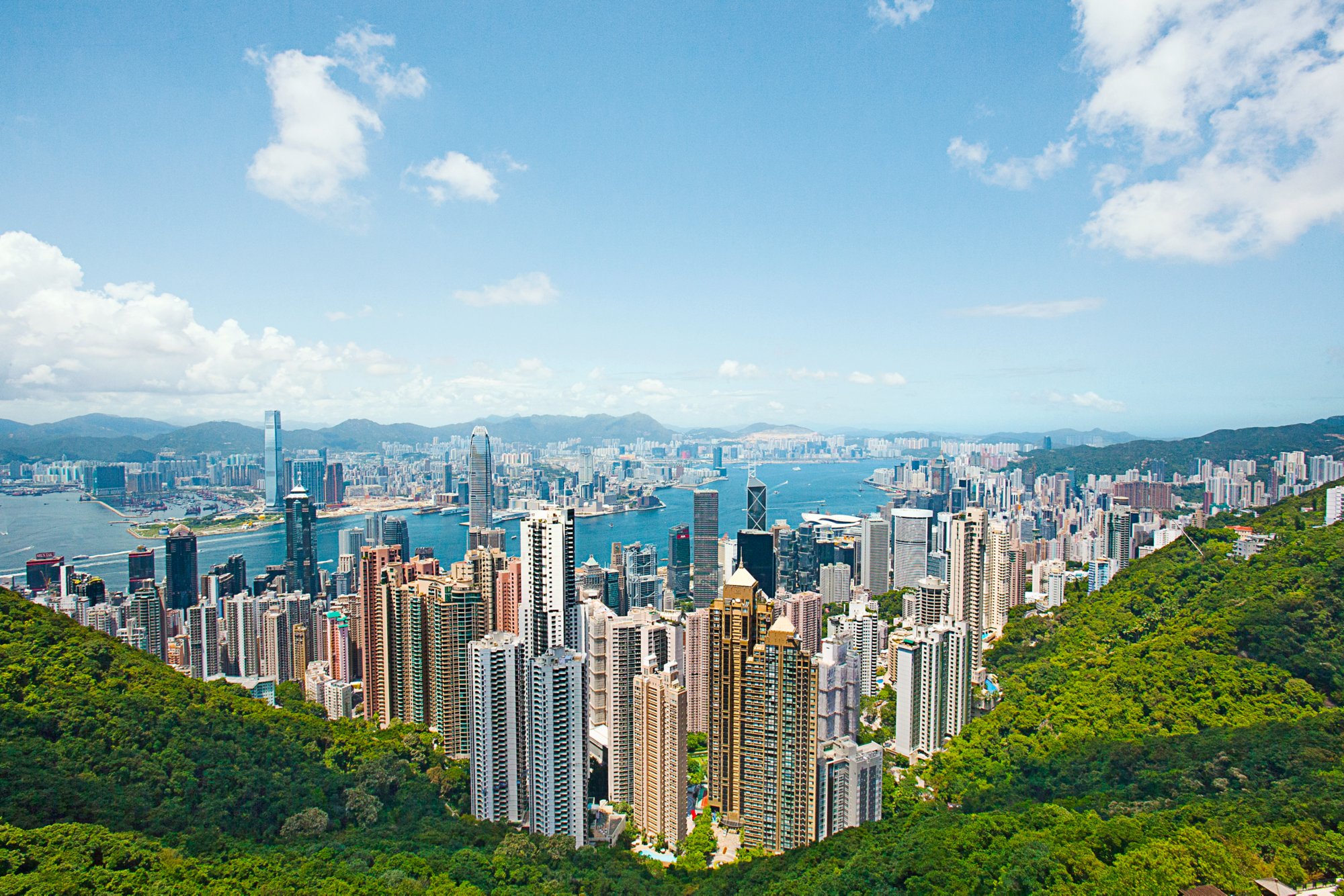 View of Victoria Harbour and Central from Victoria Peak, Hong Kong