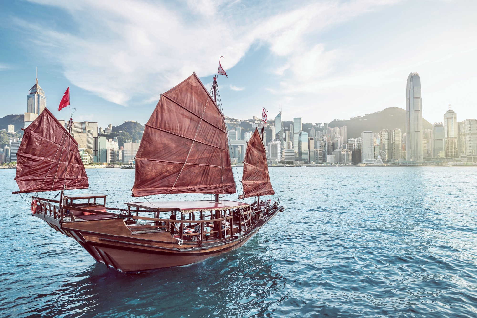 Junk Boat in Victoria Harbour