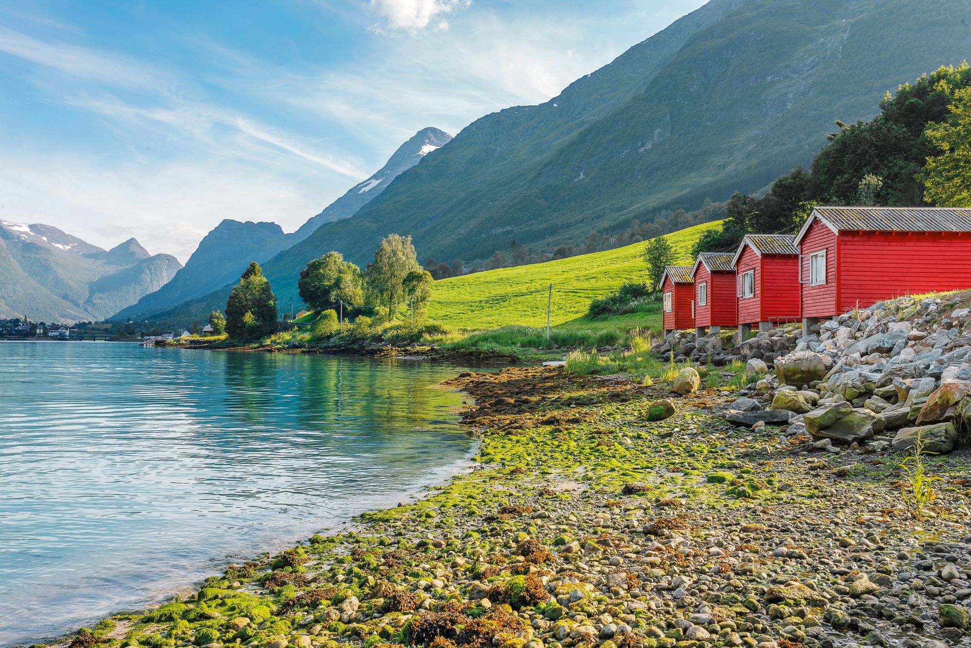 Camping on the shore of Nordfjord, Norway