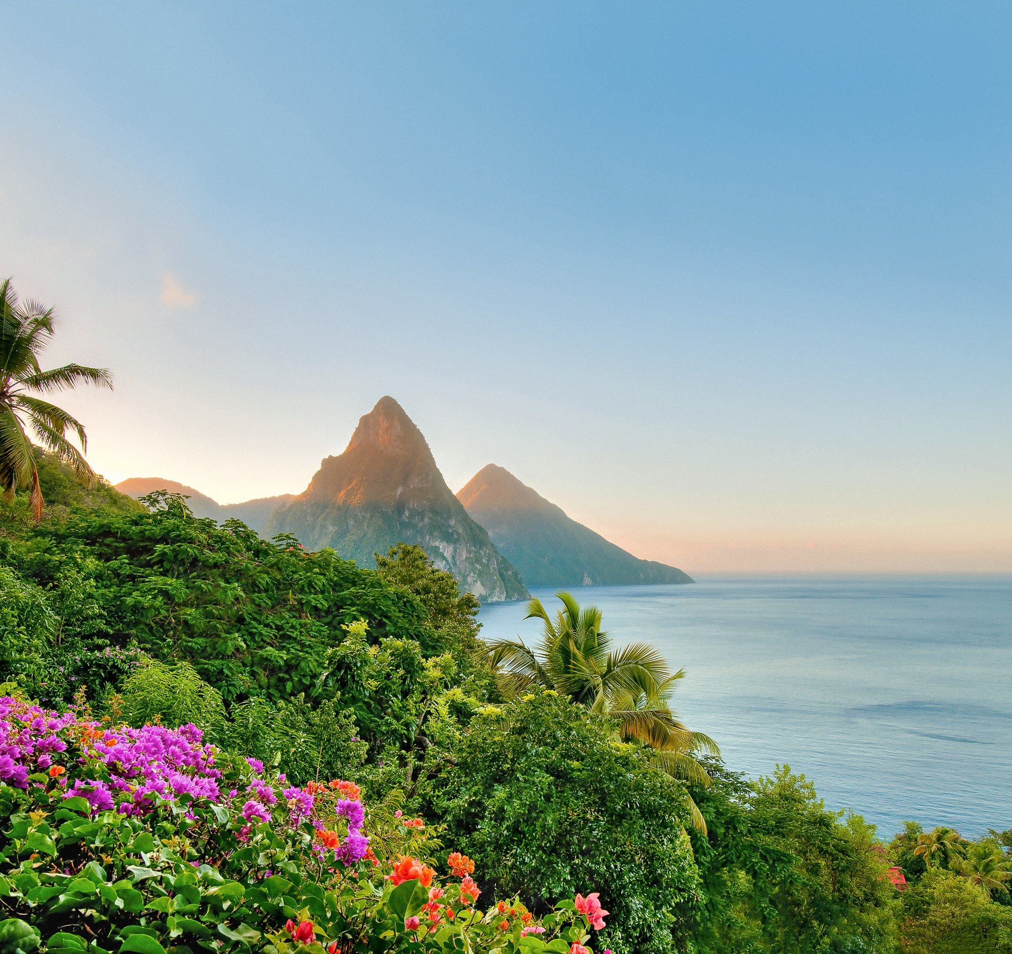 Blick auf die Küste von St. Lucia